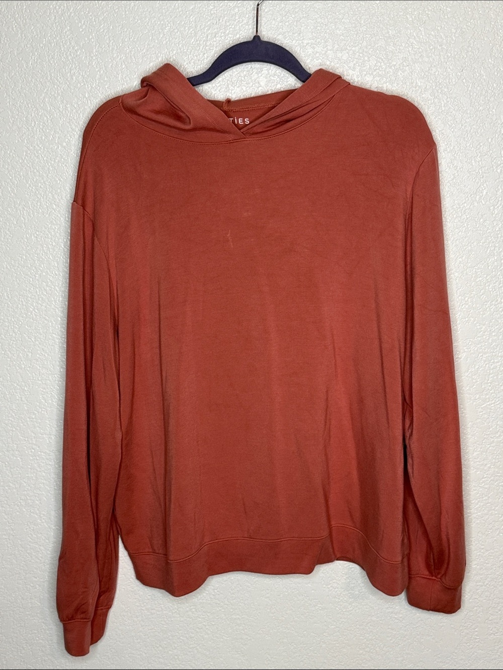 Softies Peachy Pink Super Soft Hooded Sweatshirt Size XL Athleisure Lounge